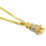 Plug Pendant Men Fashion Rhinestone Hip-hop Necklace 10 twenty 2 