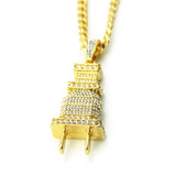 Plug Pendant Men Fashion Rhinestone Hip-hop Necklace 10 twenty 2 