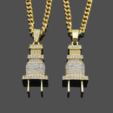 Plug Pendant Men Fashion Rhinestone Hip-hop Necklace 10 twenty 2 