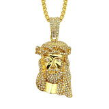 Wholesale Fashion Gold Plated Alloy Jesus Pendant Men Hip-hop Rhinestone Necklace 10 twenty 2