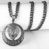 Wholesale Hot Sale Hip-hop Style Round-shape Lion Pattern Men Necklace