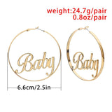 12 Set's) Wholesale Unique Hollow Letter Design MetalHoop Earrings-10 TWENTY 2 RETAIL©