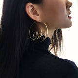 Wholesale Unique Hollow Letter Design MetalHoop Earrings gold 10 twenty 2