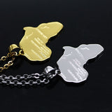 Wholesale Hot Sale Map Shape Hip-hop Style Pendants Necklace