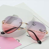 Wholesale Women Men Rimless Gradient Color Retro Round Metal Sunglasses 10 twenty 2