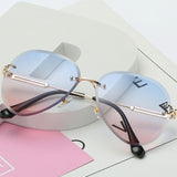 Wholesale Women Men Rimless Gradient Color Retro Round Metal Sunglasses 10 twenty 2