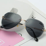 Wholesale Women Men Rimless Gradient Color Retro Round Metal Sunglasses 10 twenty 2