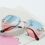 Wholesale Women Men Rimless Gradient Color Retro Round Metal Sunglasses 10 twenty 2