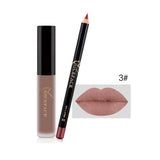 Wholesale 12 Color Lasting Waterproof Natural Velvet Matte Liquid Lip Gloss+Nude Lip Pencil 10 twenty 2