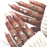 30 Set's) Boho Star Pattern Rhinestone Decor Ring Set-10 TWENTY 2 RETAIL©