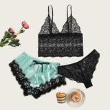 30 Set's) Lace Camisole Bowknot Shorts And Panties 3 Pcs Set-10 TWENTY 2 RETAIL©