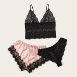 30 Set's) Lace Camisole Bowknot Shorts And Panties 3 Pcs Set-10 TWENTY 2 RETAIL©