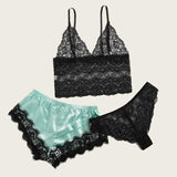 30 Set's) Lace Camisole Bowknot Shorts And Panties 3 Pcs Set-10 TWENTY 2 RETAIL©