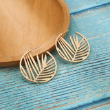 Wholesale Fashion Geometric Tree Leaf Hoop Earrings gold 10 twenty 2 