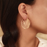 12 Pieces) Wholesale Fashion Geometric Tree Leaf Hoop Earrings