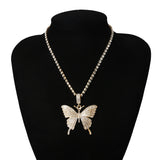 Wholesale Delicate Rhinestone Decor Butterfly Pendant Necklace 10 twenty 2 