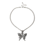 Wholesale Delicate Rhinestone Decor Butterfly Pendant Necklace 10 twenty 2 