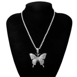 Wholesale Delicate Rhinestone Decor Butterfly Pendant Necklace 10 twenty 2 