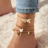 30 Set's) Alphabet Butterfly Anklet Set-10 TWENTY 2 RETAIL©