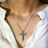 Wholesale Fashion Rhinestone Decor Cross Pendant Necklace 10 twenty 2