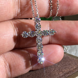 Wholesale Fashion Rhinestone Decor Cross Pendant Necklace 10 twenty 2