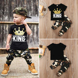 30 Set's) Wholesale Fashion Boy Crown Print Top And Camouflage Trousers Set-10 TWENTY 2 RETAIL©