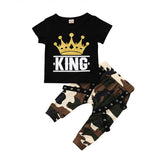 30 Set's) Wholesale Fashion Boy Crown Print Top And Camouflage Trousers Set-10 TWENTY 2 RETAIL©