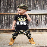 30 Set's) Wholesale Fashion Boy Crown Print Top And Camouflage Trousers Set-10 TWENTY 2 RETAIL©