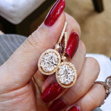 (30 Pieces) Women Shiny Oval Zircon Decor Earrings