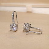 Wholesale Fashion Women Four-Claw Zircon Inlaid Earrings