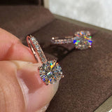 Wholesale Fashion Women Four-Claw Zircon Inlaid Earrings