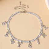 30 Set's) Women Fashion Rhinestones Decor Letter Necklace-10 TWENTY 2 RETAIL©