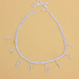 30 Set's) Women Fashion Rhinestones Decor Letter Necklace-10 TWENTY 2 RETAIL©