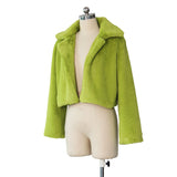 30 Set') Lapel Neck Solid Color Plush Coat-10 TWENTY 2 RETAIL©