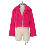 30 Set') Lapel Neck Solid Color Plush Coat-10 TWENTY 2 RETAIL©