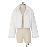 30 Set') Lapel Neck Solid Color Plush Coat-10 TWENTY 2 RETAIL©