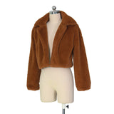 30 Set') Lapel Neck Solid Color Plush Coat-10 TWENTY 2 RETAIL©