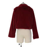 30 Set') Lapel Neck Solid Color Plush Coat-10 TWENTY 2 RETAIL©