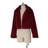 30 Set') Lapel Neck Solid Color Plush Coat-10 TWENTY 2 RETAIL©