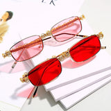 Wholesale Retro Small Square Frame Rhinestone Decoration Sunglasses nicki minaj 10 twenty 2