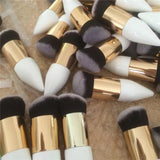 30 Pieces) Chubby Wooden White Gold Makeup Brushes