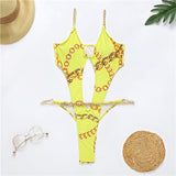 10 Twenty 2 Wholesale S-L Women Sexy Hollow Out Metal Chain Graphic-Print Swimwear Shoptentwentytwo