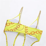 10 Twenty 2 Wholesale S-L Women Sexy Hollow Out Metal Chain Graphic-Print Swimwear Shoptentwentytwo