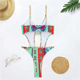 10 Twenty 2 Wholesale S-L Women Sexy Hollow Out Metal Chain Graphic-Print Swimwear Shoptentwentytwo