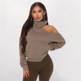 10 twenty 2 wholesle vendor usaWomen Sexy Cool Shoulder Rib Knit Solid Color Sweatshirt