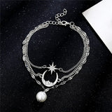 30 Set's) Minimalist Moon And Star Design Chain Anklet-10 TWENTY 2 RETAIL©