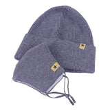 Wholesale Simple Solid Color Knitted Hat And Mask Two-piece Set 10 twenty 2