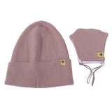 Wholesale Simple Solid Color Knitted Hat And Mask Two-piece Set 10 twenty 2