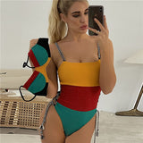 30 Set's) Contrast Color Patchwork Swimsuit-10 TWENTY 2 RETAIL©