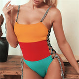 30 Set's) Contrast Color Patchwork Swimsuit-10 TWENTY 2 RETAIL©